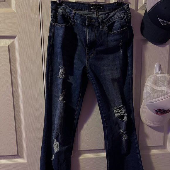 Ripped denim flare jeans - Picture 2 of 5
